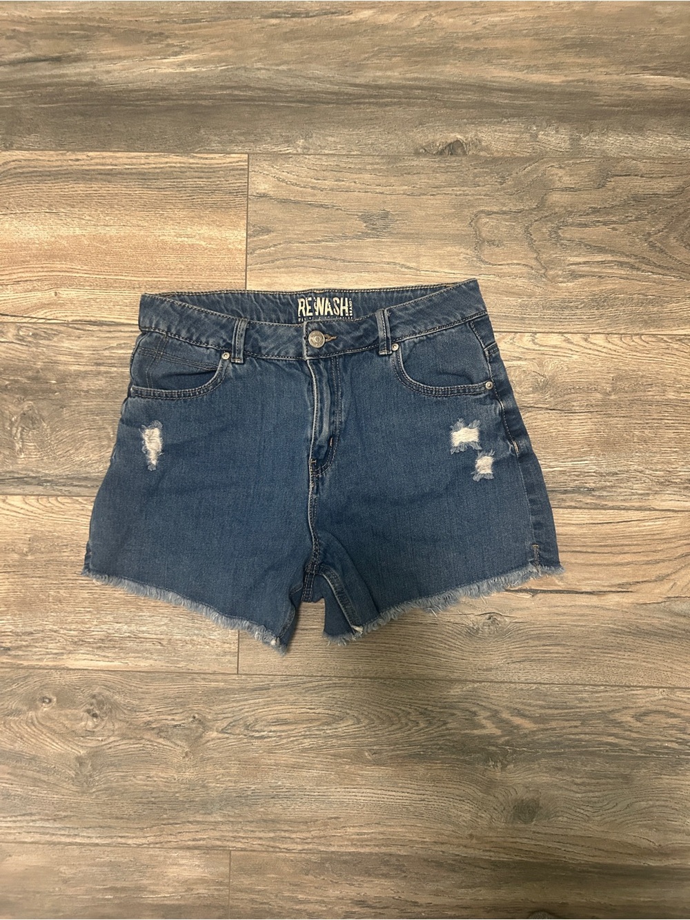 Rewash Classic Dark Blue Distressed Denim Shorts size 4 classic